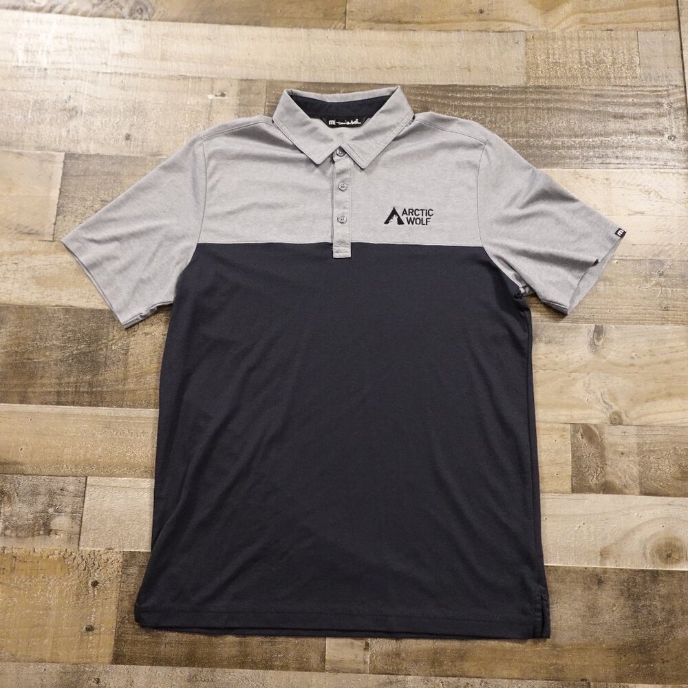 Travis Mathew‎ Arctic Wolf Polo Shirt Men’s Large Gray Black Golf Casual
